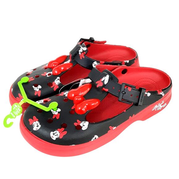 Crocs Disney Minnie Mouse Mary Janes Red Womens 9 Platform Slip On Chunky NWT - Picture 2 of 10